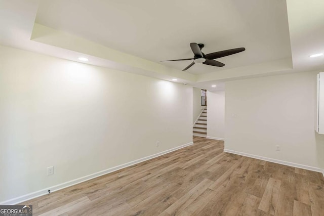 3275 Clifton Church Rd SE, Atlanta, GA 30316 - finished below grade area featuring light wood-style floors, stairs, baseboards, and recessed lighting