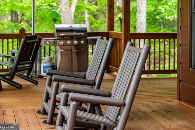 deck with area for grilling