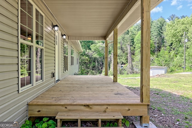 view of wooden deck