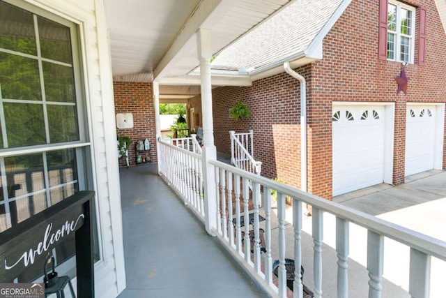 balcony featuring a porch
