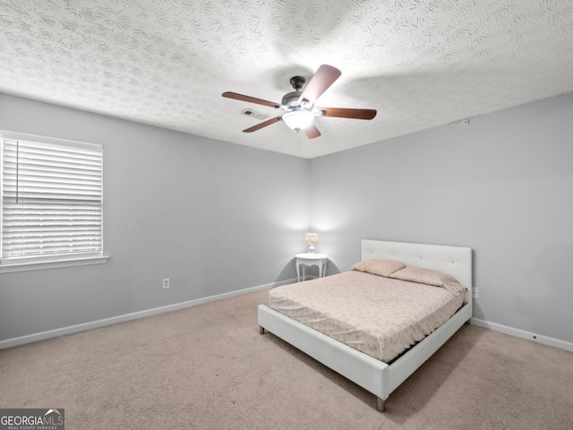 5293 Hopewell Ln, Gainesville, GA 30507 - bedroom with carpet, baseboards, ceiling fan, and a textured ceiling