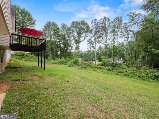 5293 Hopewell Ln, Gainesville, GA 30507 - view of green lawn featuring a deck