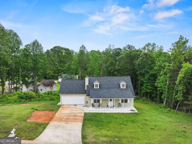 5293 Hopewell Ln, Gainesville, GA 30507 - view of front of property with driveway, a porch, a front yard, and an attached garage