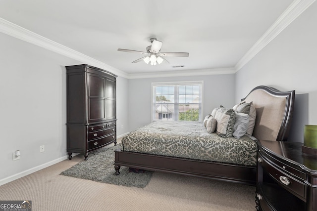 1840 Brighton Blvd SE, Atlanta, GA 30316 - bedroom featuring carpet, baseboards, ornamental molding, and ceiling fan