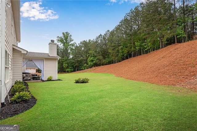 view of grassy yard