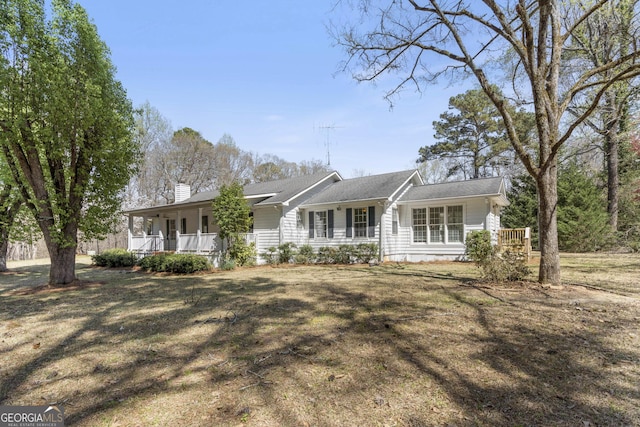 5695 Sweetbriar Trl, Macon, GA 31210 - single story home featuring a porch and a chimney