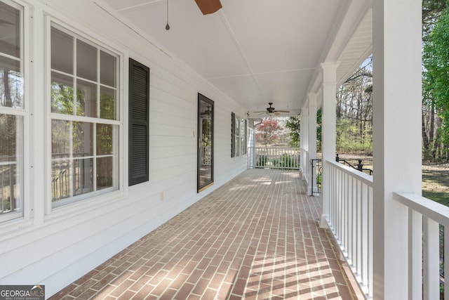 5695 Sweetbriar Trl, Macon, GA 31210 - wooden deck with a porch and ceiling fan