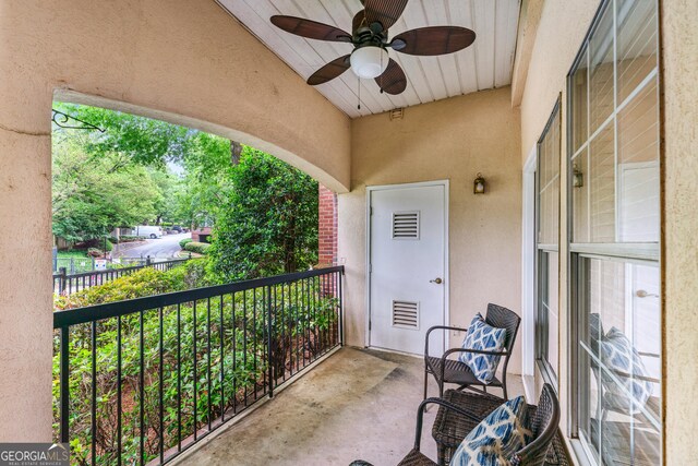 3636 Habersham Rd NW Unit 2101, Atlanta, GA 30305 - balcony with ceiling fan