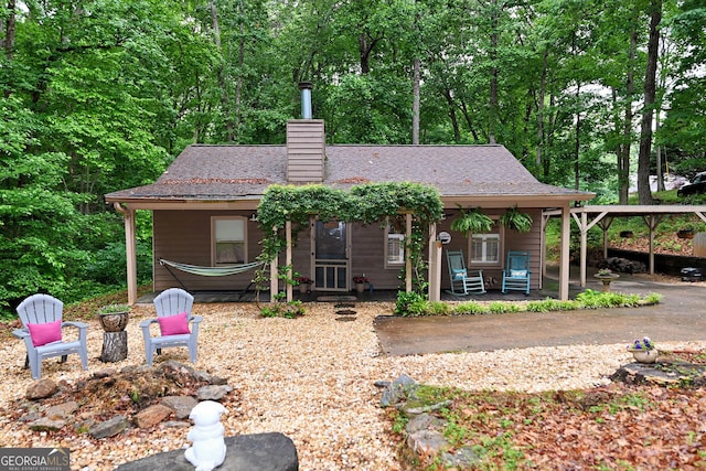 9305 Dogwood Pl, Gainesville, GA 30506 - view of front of property featuring a chimney and a porch