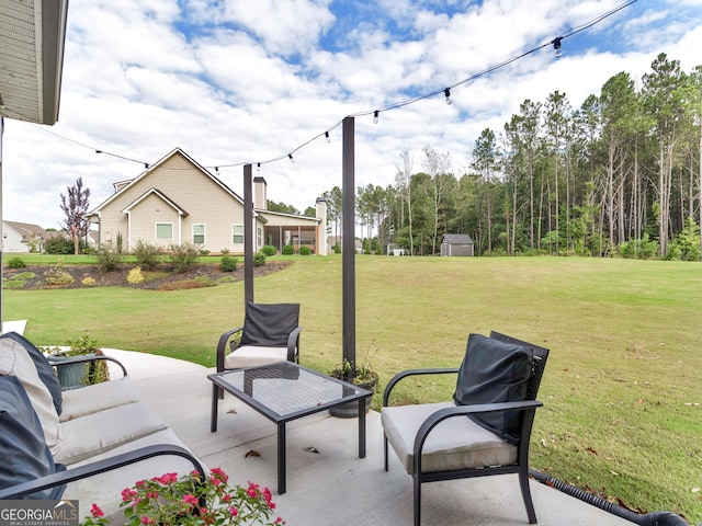 111 Walnut Ln, Williamson, GA 30292 - view of patio / terrace with a shed and an outdoor structure