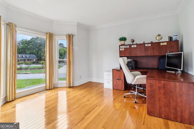 771 James Cir, Lawrenceville, GA 30046 - office area with light wood-style floors and crown molding