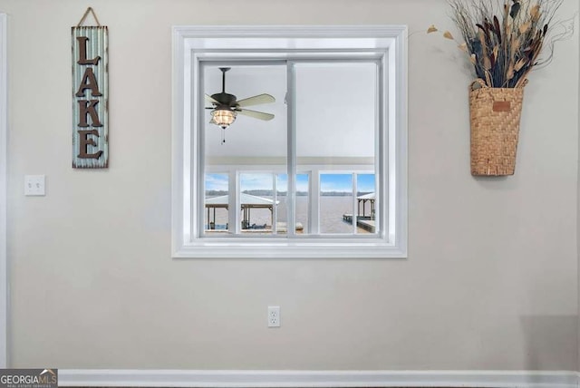 detailed view of a ceiling fan