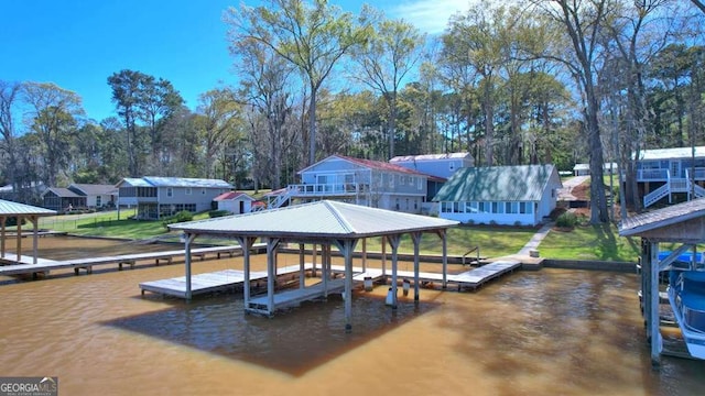 dock with boat lift
