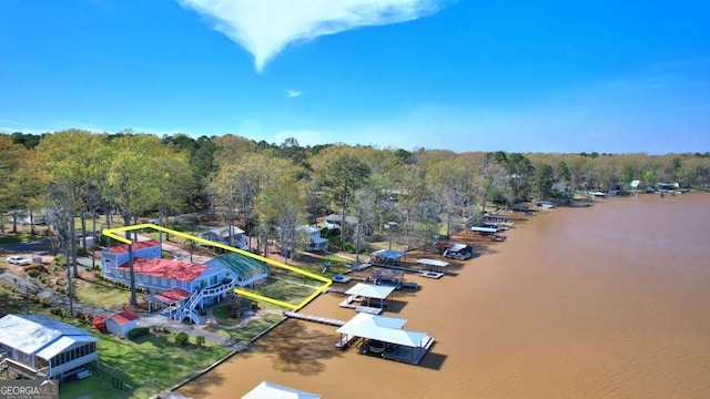 drone / aerial view of a heavily wooded area