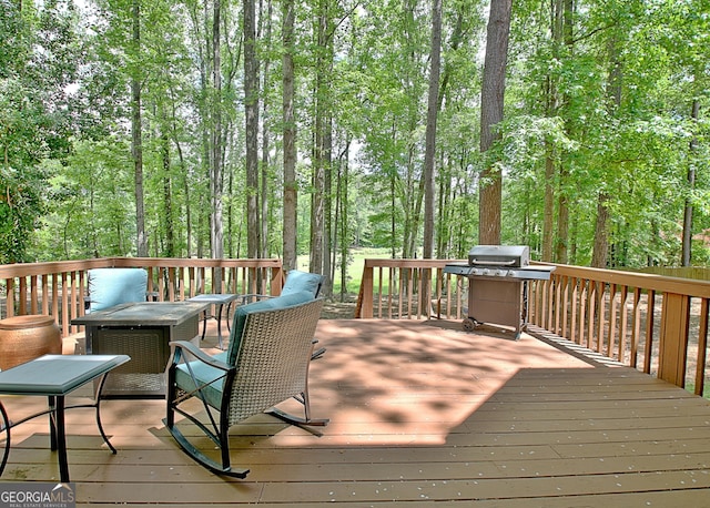 deck with grilling area