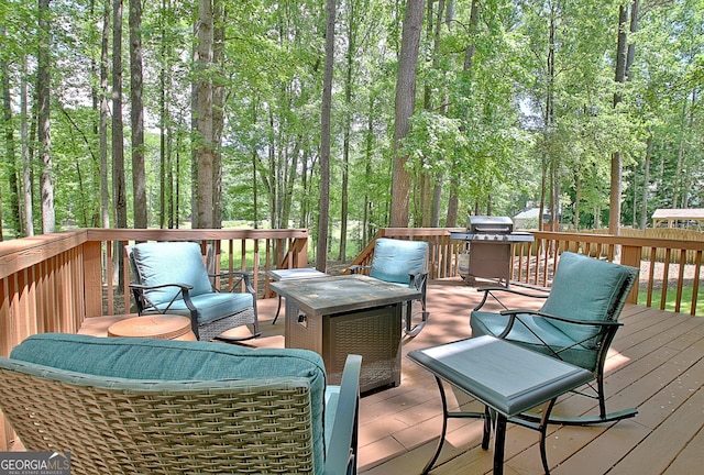 deck with grilling area