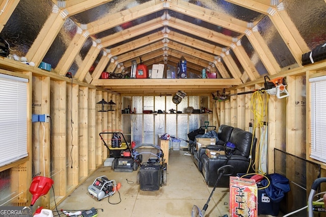 view of storage area