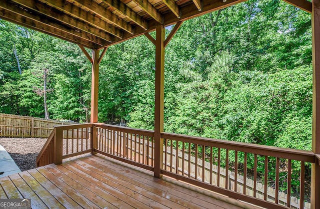 wooden deck with fence