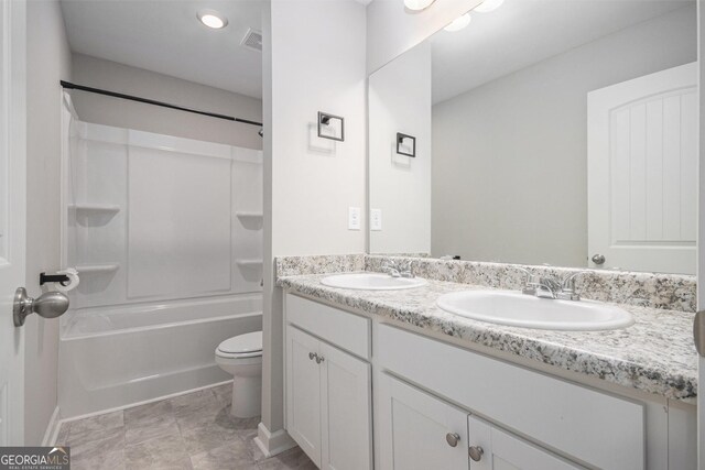 458 Ajo Way, Dallas, GA 30157 - bathroom with double vanity and shower / washtub combination