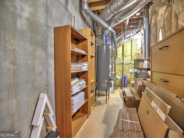 storage featuring water heater