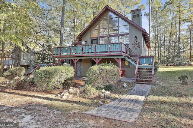 83 St Moritz Dr, Pine Mountain, GA 31822 - rear view of property featuring stairs and a deck