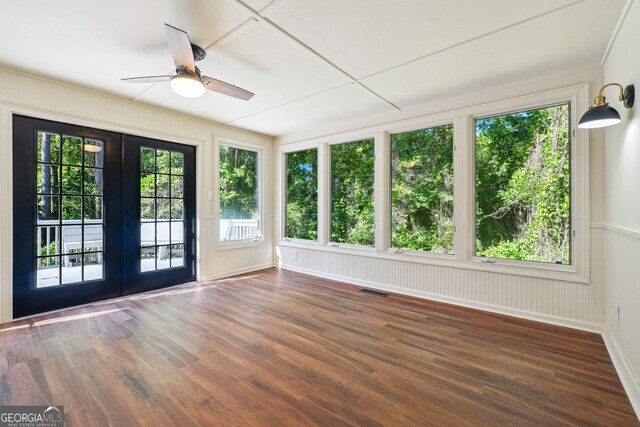 3708 Canadian Way, Tucker, GA 30084 - unfurnished sunroom featuring french doors, wood finished floors, and baseboards
