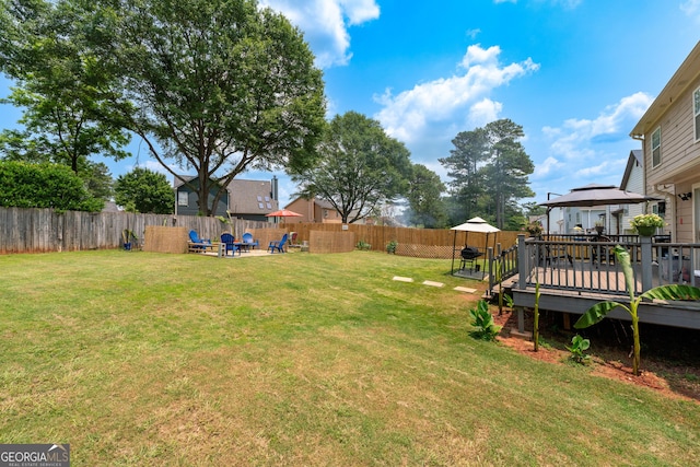 2349 June Springs Dr SW, Marietta, GA 30008 - view of yard with a gazebo, a deck, and a residential view