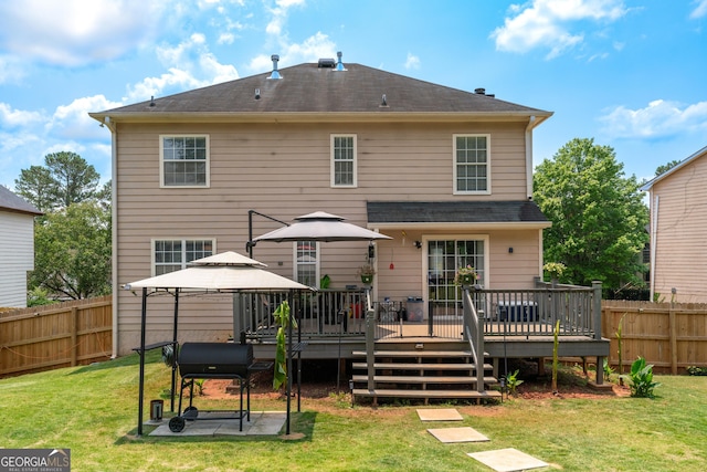 2349 June Springs Dr SW, Marietta, GA 30008 - back of property featuring a gazebo and a wooden deck