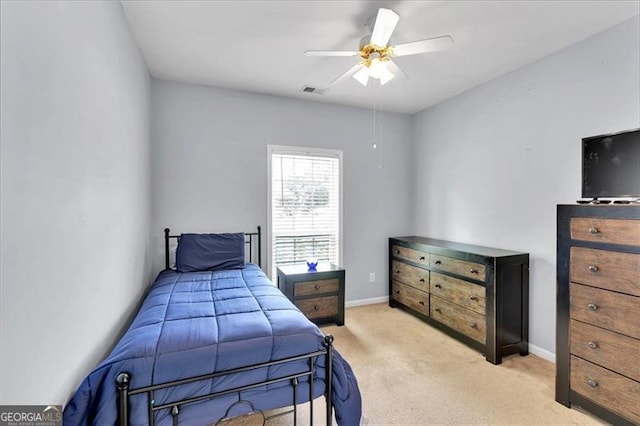 10 Bayberry Ct, Acworth, GA 30101 - bedroom featuring light colored carpet, ceiling fan, and baseboards