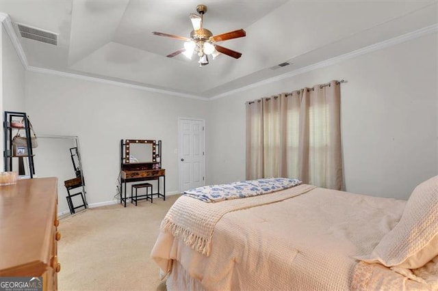 10 Bayberry Ct, Acworth, GA 30101 - carpeted bedroom with a raised ceiling, baseboards, and crown molding