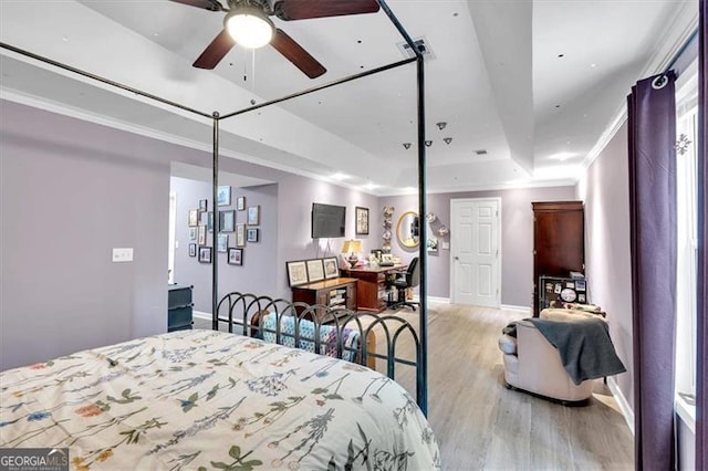 10 Bayberry Ct, Acworth, GA 30101 - bedroom featuring wood finished floors, a raised ceiling, baseboards, and crown molding
