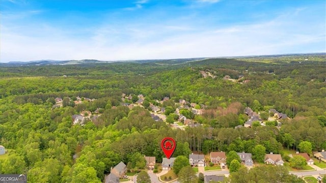 10 Bayberry Ct, Acworth, GA 30101 - aerial overview of property's location featuring a heavily wooded area