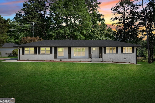 2604 Flat Shoals Rd SW, Conyers, GA 30094 - ranch-style home with a front lawn, brick siding, and crawl space