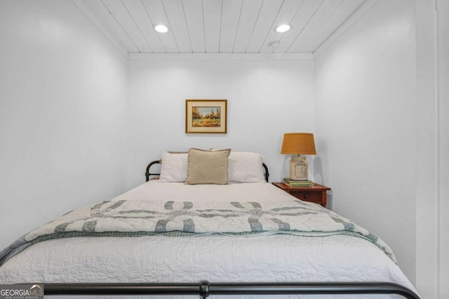 bedroom with recessed lighting