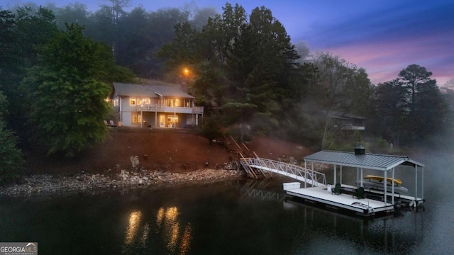 dock featuring a water view