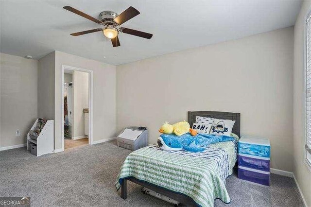 380 Longwood Pl, Dallas, GA 30132 - bedroom featuring baseboards, carpet floors, and ceiling fan