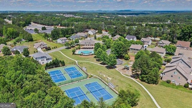 380 Longwood Pl, Dallas, GA 30132 - aerial view of residential area featuring a pool and a forest