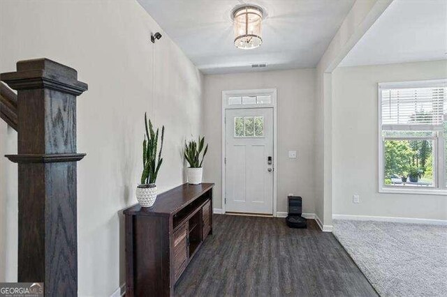 380 Longwood Pl, Dallas, GA 30132 - foyer featuring baseboards and dark wood-style floors
