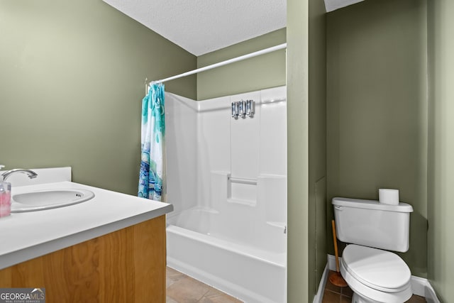 233 Clark Rd, Midville, GA 30441 - full bathroom featuring a textured ceiling, toilet, shower / bathtub combination with curtain, and vanity
