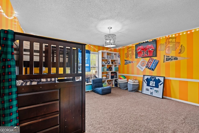 233 Clark Rd, Midville, GA 30441 - carpeted bedroom with a textured ceiling
