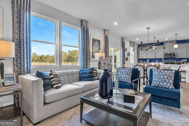 508 Regency Trl, Acworth, GA 30102 - living room with light wood-type flooring and recessed lighting