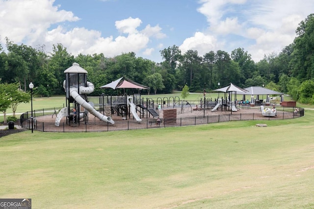 508 Regency Trl, Acworth, GA 30102 - communal playground with fence and a lawn