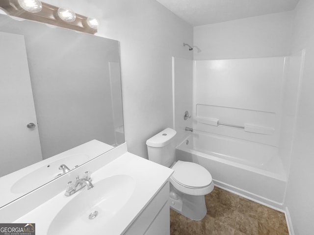 4504 Cedar Ridge Trl, Stone Mountain, GA 30083 - full bathroom featuring toilet, vanity, and  shower combination