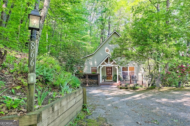 view of rustic home