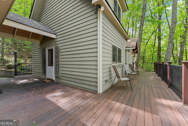 view of wooden deck
