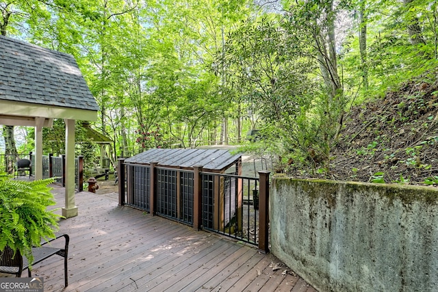 wooden terrace with fence