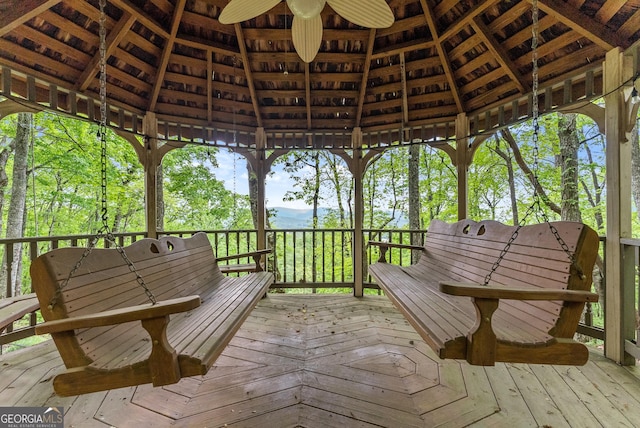 deck with a gazebo