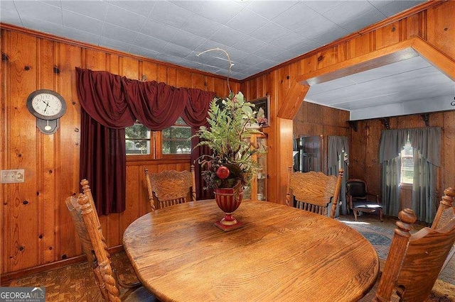 413 New Town Rd NE, Calhoun, GA 30701 - dining room featuring wood walls and ornamental molding