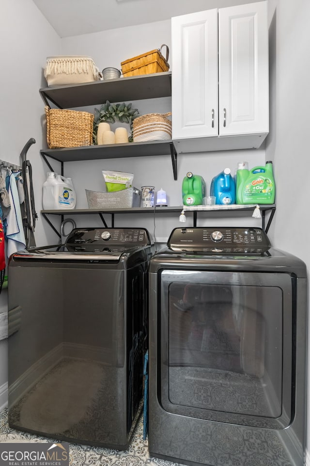 58 Gables Way, Newnan, GA 30265 - washroom featuring cabinet space and washing machine and dryer