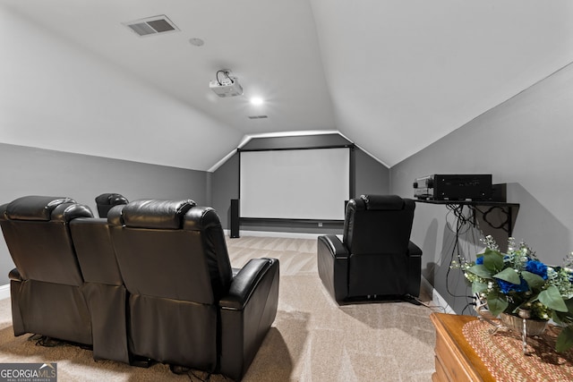 58 Gables Way, Newnan, GA 30265 - cinema with light carpet and lofted ceiling